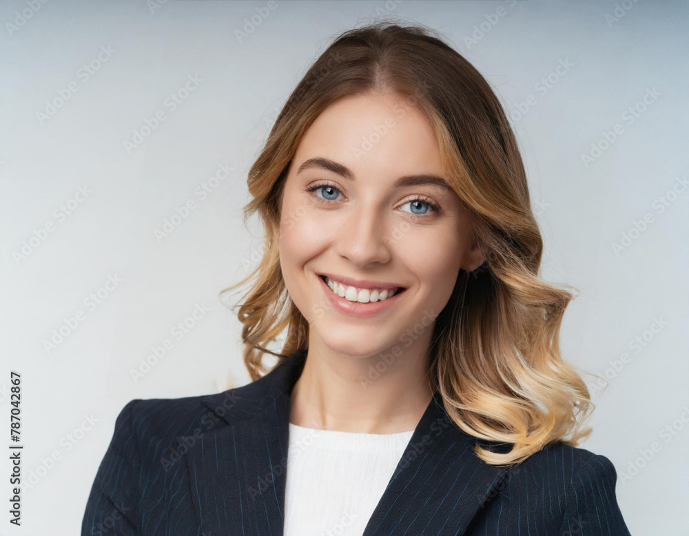 portrait of smiling cheerful lovely young woman blonde cute isolated on white background portrait of smiling cheerful lovely young woman blonde cute isolated on white background