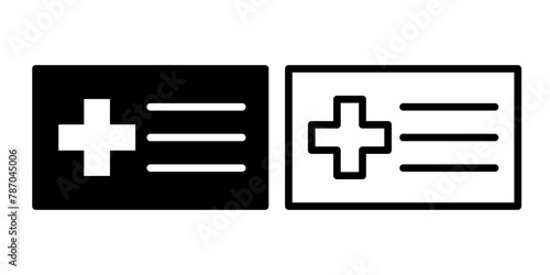 insurance card icon, sign, or symbol in glyph and line style isolated on transparent background. Vector illustration