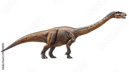 A dinosaur is walking on on transparent background