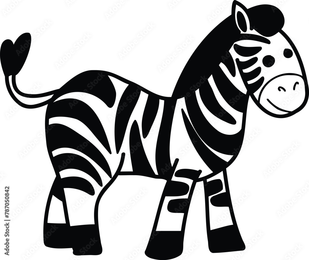 Obraz premium A cartoon zebra with a blue stripe on its back