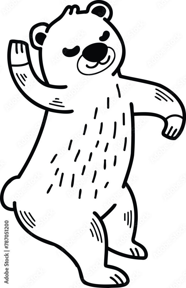 A cartoon bear is standing and looking at the camera A cartoon bear is standing and looking at the camera