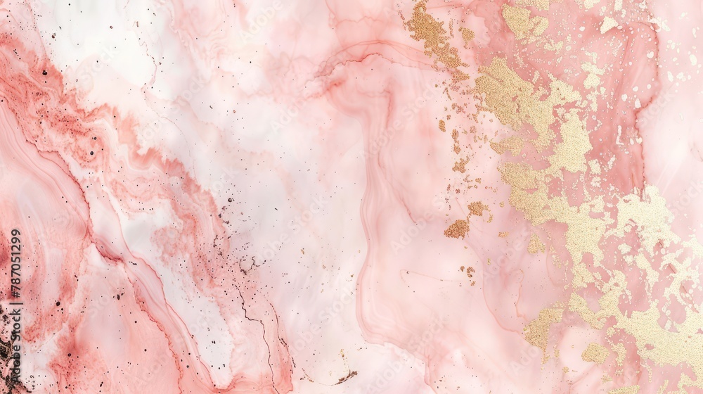 Abstract pink marble pattern with gold splashes Abstract pink marble pattern with gold splashes