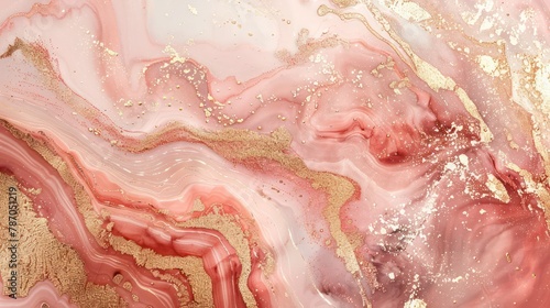 Abstract pink and gold marble pattern texture