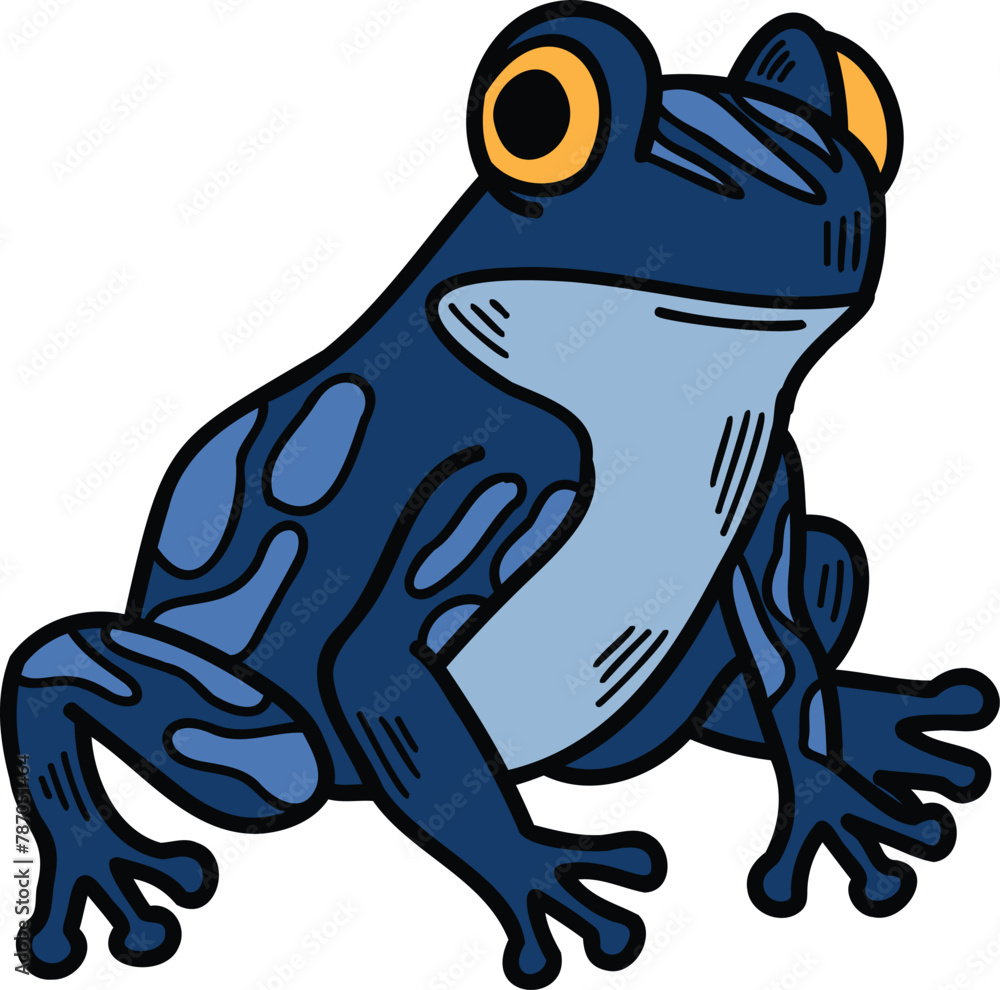 Obraz premium A frog with eyes is sitting on a white background