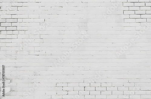 White Brick Wall Texture Background: Simple, Minimalistic, High Resolution