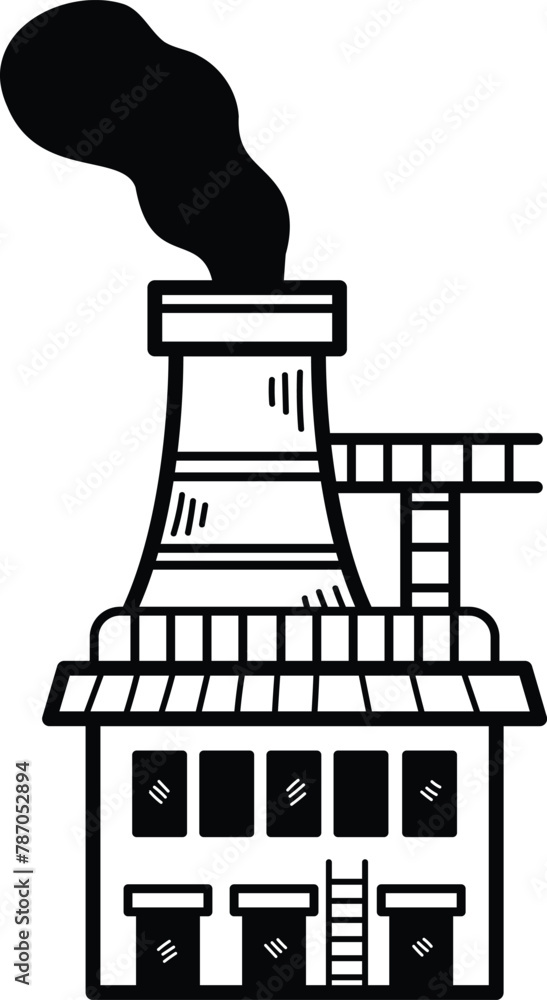 A large factory with smoke coming out of the top A large factory with smoke coming out of the top