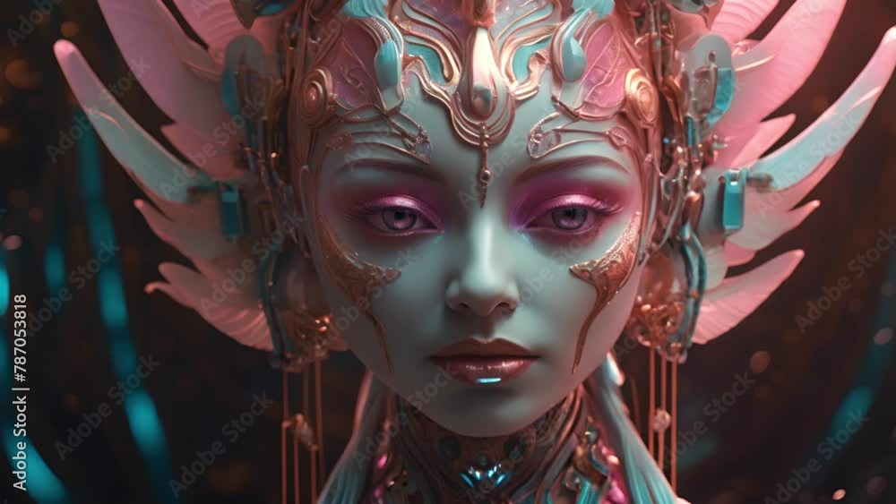 装飾のアンドロイド女性,Generative AI 装飾のアンドロイド女性,Generative AI