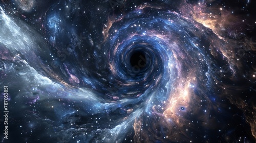 a spiral black hole galaxy background © Anton