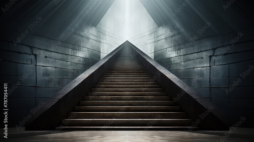 Ascending to success: rising arrow symbolizes growth and achievement on staircase - business concept image
Ascending to success: rising arrow symbolizes growth and achievement on staircase - business concept image