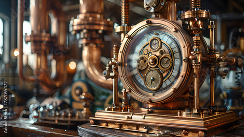 Steam-Powered Economic Analysis: Steampunk Brass Dashboard