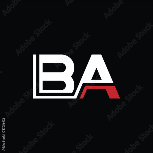 BA or AB awesome letter logo design. Abstract design with different colors illustration. Icon or monogram design.