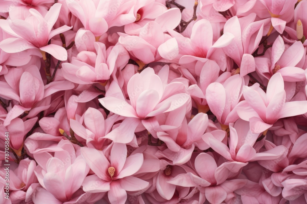 Beautiful pink magnolia background. Generative AI