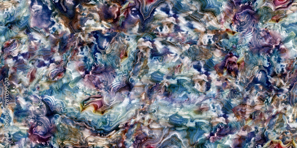 Multi coloured texture pattern, dark background with colourful marble structure, purple liquid surface with sharp white veins, seamless closeup and shiny graphic design Multi coloured texture pattern, dark background with colourful marble structure, purple liquid surface with sharp white veins, seamless closeup and shiny graphic design