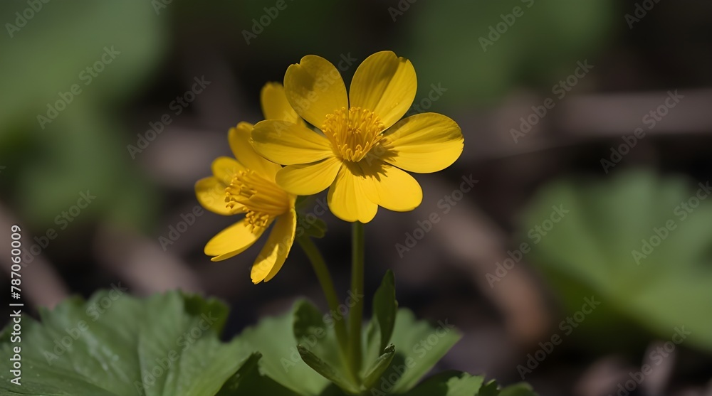 yellow marsh flowers on a green background.generative.ai yellow marsh flowers on a green background.generative.ai