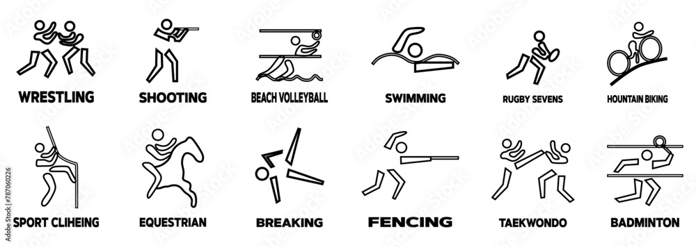 Summer Sports icons. Sports icon Set Vector isolated pictograms on white background