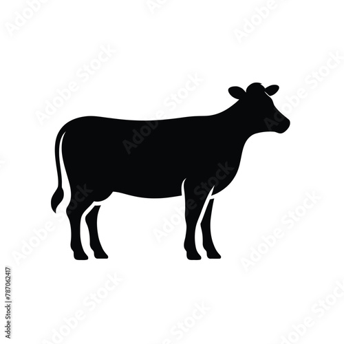 simple silhouette of a cow