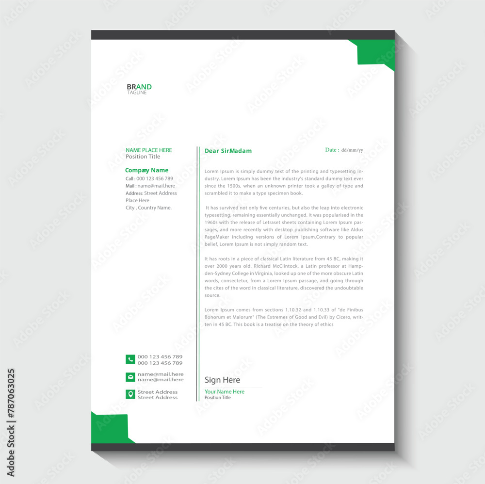 business letterhead design template