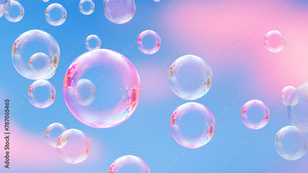 Beautiful floating soap bubbles