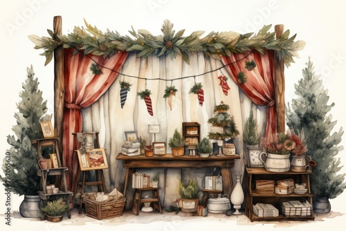A holiday craft fair with handmade gifts and decorations © Vit