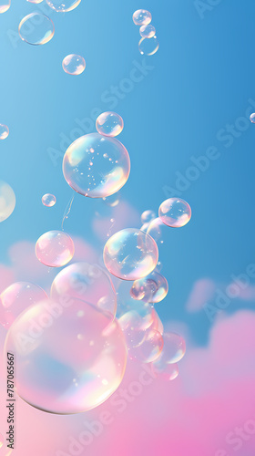 Beautiful floating soap bubbles