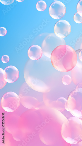 Beautiful floating soap bubbles