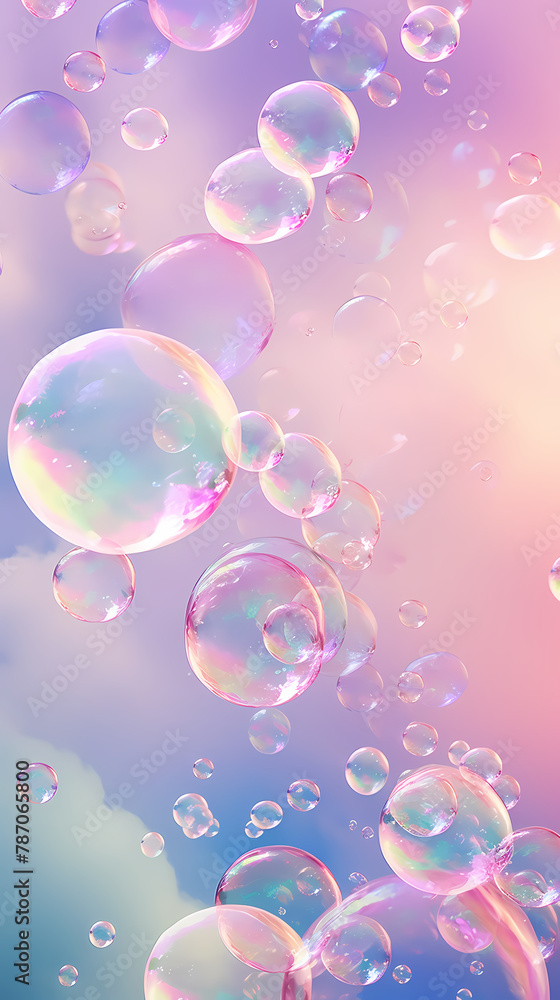 Beautiful floating soap bubbles