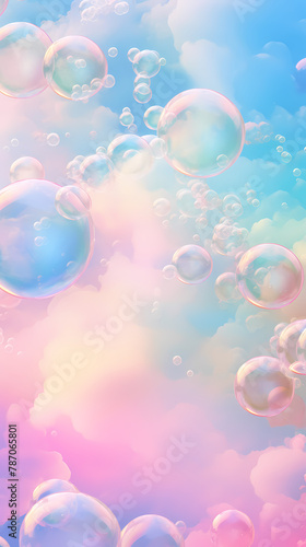 Beautiful floating soap bubbles