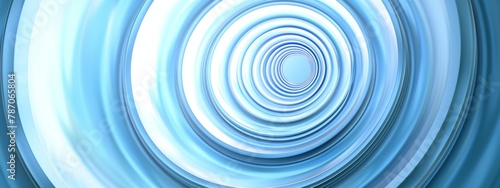 A series of concentric circles in various shades of blue, gradually expanding outwards and fading into a white void.