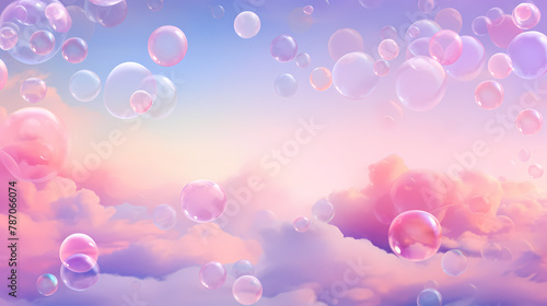Beautiful floating soap bubbles