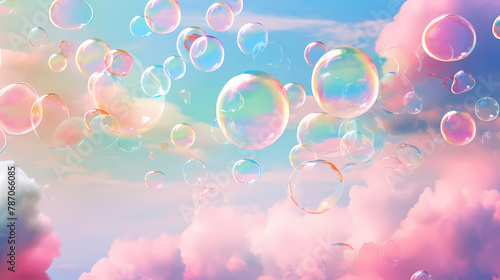 Beautiful floating soap bubbles