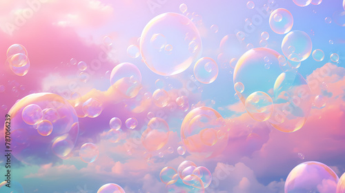 Beautiful floating soap bubbles