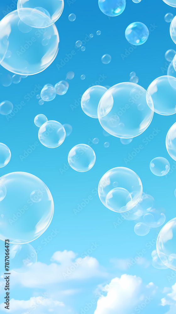 Beautiful floating soap bubbles