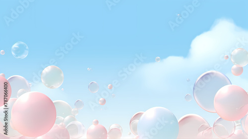 Beautiful floating soap bubbles