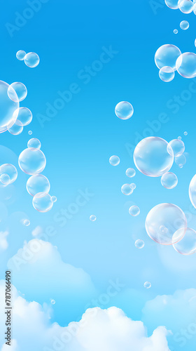 Beautiful floating soap bubbles