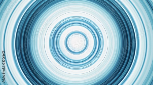 A series of concentric circles in various shades of blue, gradually expanding outwards and fading into a white void.