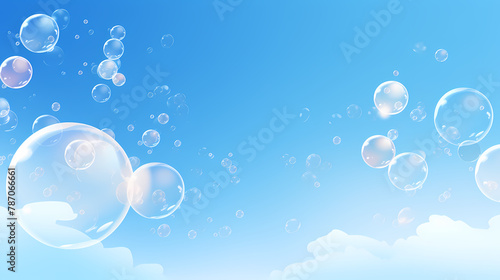Beautiful floating soap bubbles