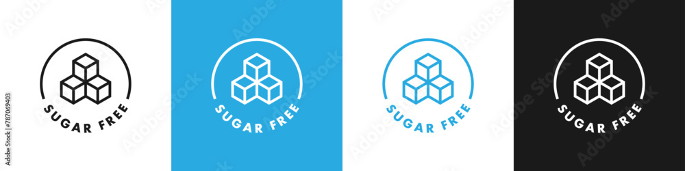 Sugar free sticker, label or template set. Sugar free icon sign. Diet concept. Healthy eating. Natural and organic foods. Sugar free sticker, label or template set. Sugar free icon sign. Diet concept. Healthy eating. Natural and organic foods.