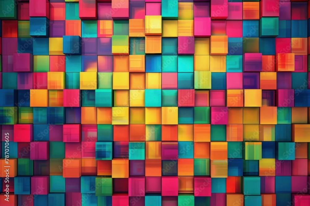 Colorful 3D Cubes Abstract Background - Vibrant Geometric Wallpaper