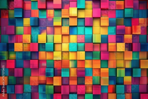 Colorful 3D Cubes Abstract Background - Vibrant Geometric Wallpaper