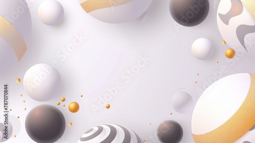 Modern floating 3d spheres abstract background