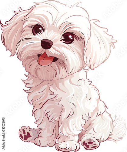 Maltese Dog adorable art vector
illustration