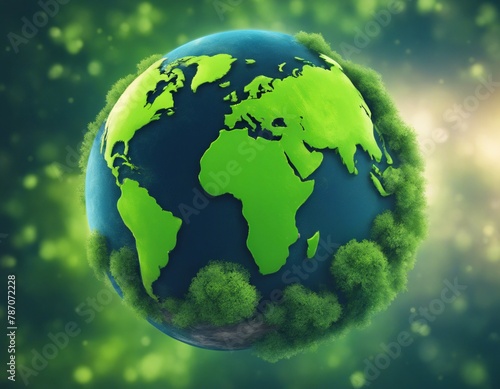 Earth Day concept Illustration of the green planet