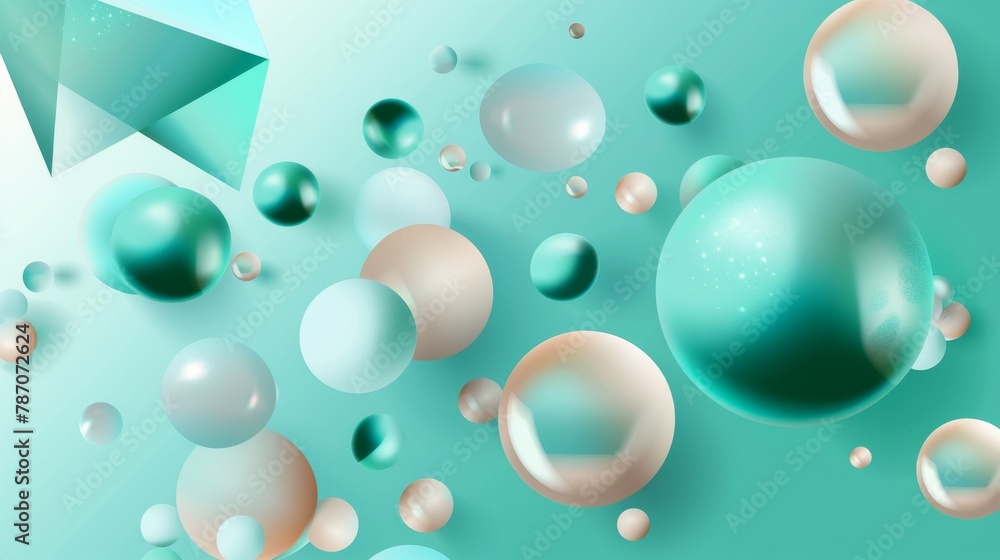Realistic 3d shapes floating background