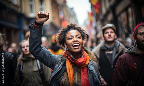 Woman Celebrating With Arms Raised