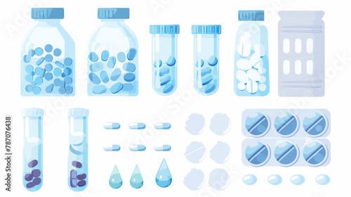 Healthcare medications in different forms set vector