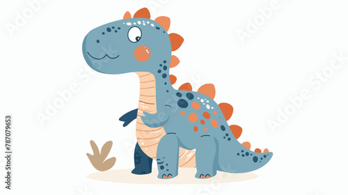I rawr you. Cute dinosaur. Vector illustration. flat