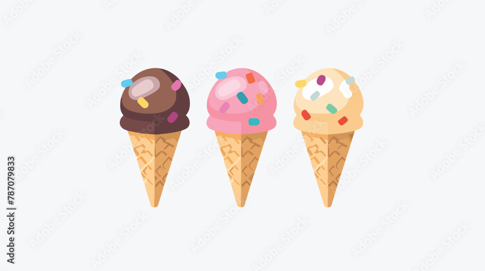 Ice cream summer vector icon flat vector isolated on