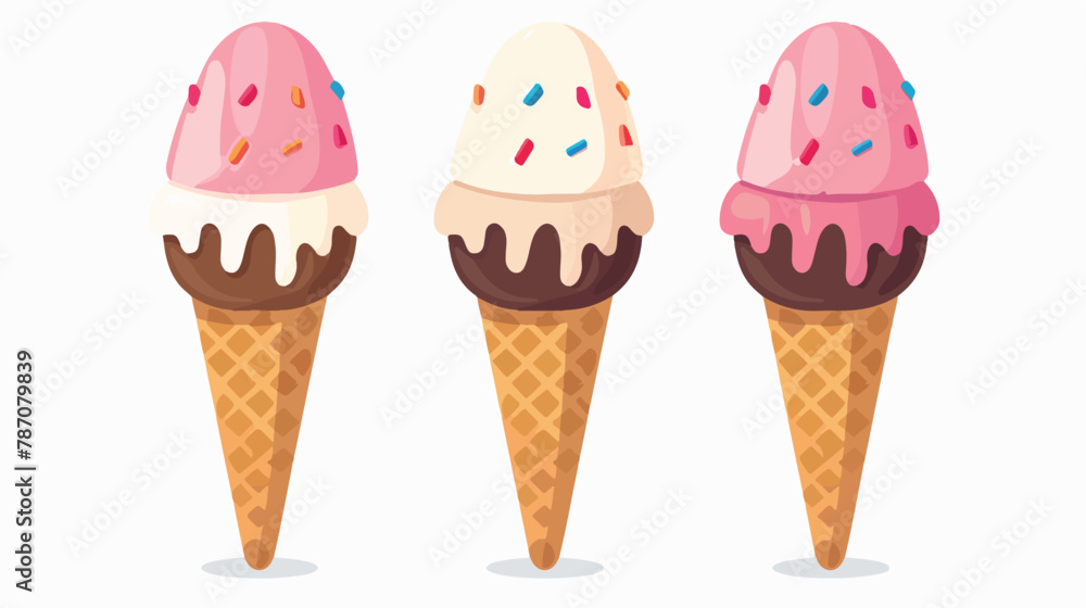 Ice cream summer vector icon flat vector isolated on