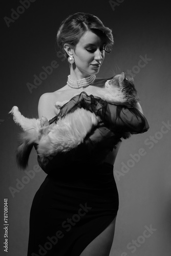woman with cat
