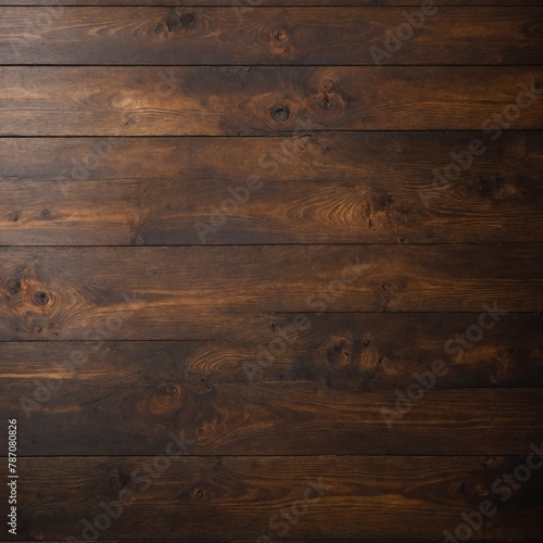 Intricate details of wooden surface, where each plank meticulously aligned to create harmonious pattern. Rich, dark brown hue of wood accentuated by subtle lighting.